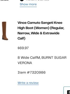 Vince Camuto Over-the-Knee Boot in Burnt Sugar Brown